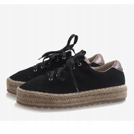 Sort BB01P snøret espadriller 1