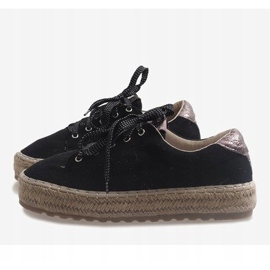Sort BB01P snøret espadriller 2