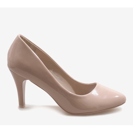 Klassiske beige lakerede B-42 hæle 2