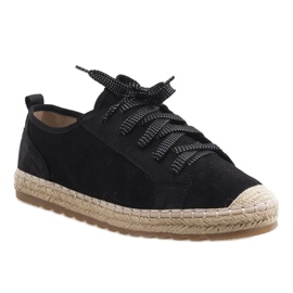 Sort BB02P snøret espadriller 1