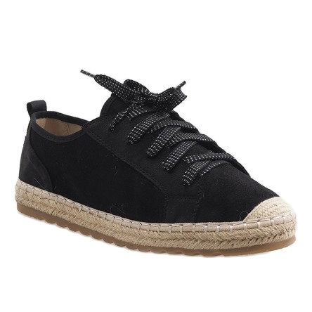 Sort BB02P snøret espadriller 1