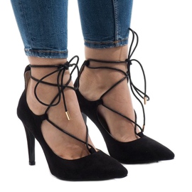 Sorte pumps på en hæl 4524-1 1