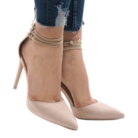Beige pumper på en stift 6941-P 2