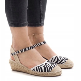 Zebra kile sandaler espadrilles LLI-3M88-7 hvid sort 1
