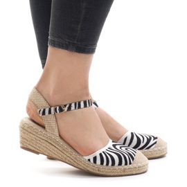 Zebra kile sandaler espadrilles LLI-3M88-7 hvid sort 2