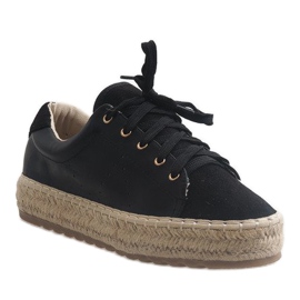 Sort LX-07 snøret espadriller 1