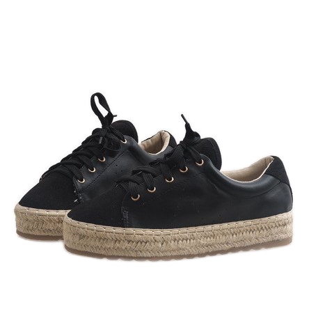 Sort LX-07 snøret espadriller 2