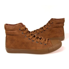 Læderhøje sneakers 202 Camel brun 1