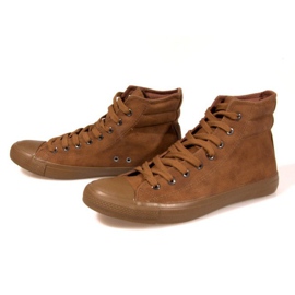 Læderhøje sneakers 202 Camel brun 2