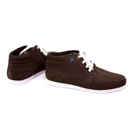 Mellembrune sneakers i højt læder 1