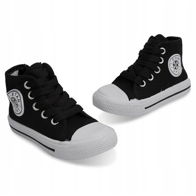 High-top børnesneakers Y1312 sort 1