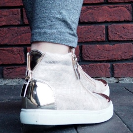 High-top sneakers Q55 guld gylden 2