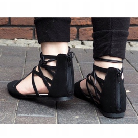 Åbne / bundne balletsandaler 6701 Sort 1