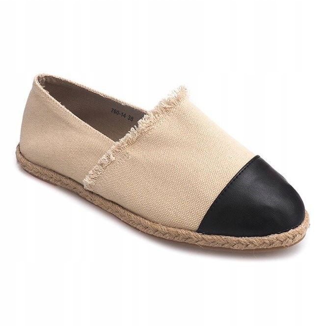 Linned Espadrilles 760 Beige sneakers sort 1