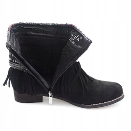 Varme støvler Boho Fringes LL51 Sort 1