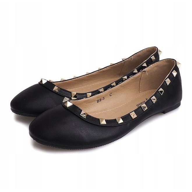 Klassiske ballerinaer med studs B8-3 sort 1