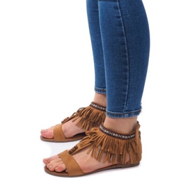 Boho 8-9 sandaler i kamelskind brun 1