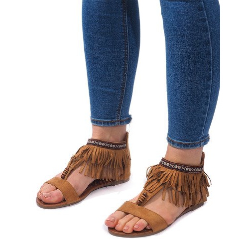 Boho 8-9 sandaler i kamelskind brun 2