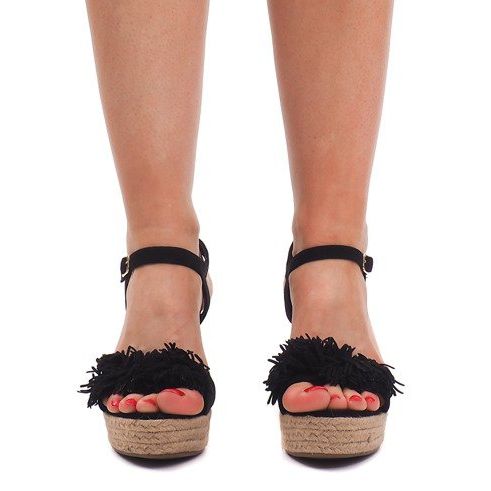 Wedge Sandaler Espadrilles FY8288 Sort 1