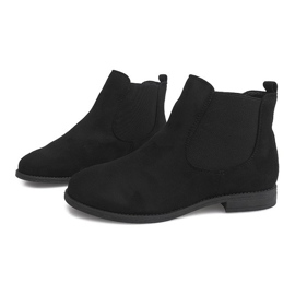 Suede Booties Jodhpur støvler B2814-KB Sort 2