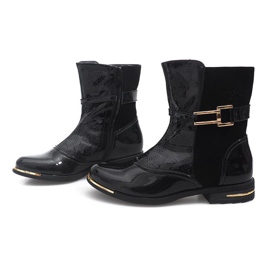 Openwork støvler lakeret Galoshes 6759-1 sort 1