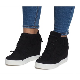 Wedge Sneakers With Fringes Boho AT-0613-1 Sort 1