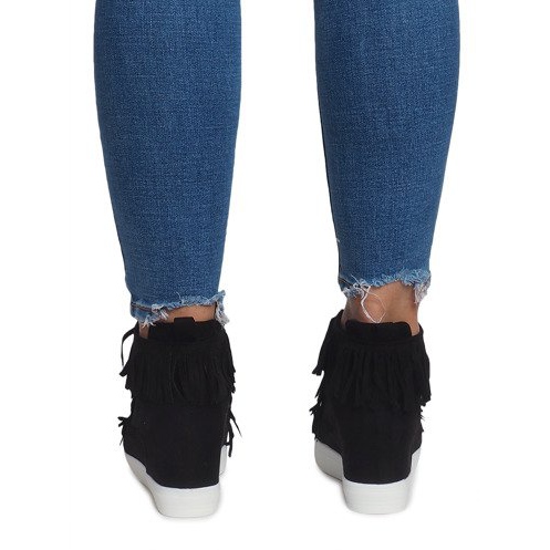 Wedge Sneakers With Fringes Boho AT-0613-1 Sort 2