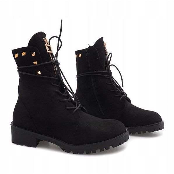 Suede Dekorerede Trappere H99-17 Sort 1