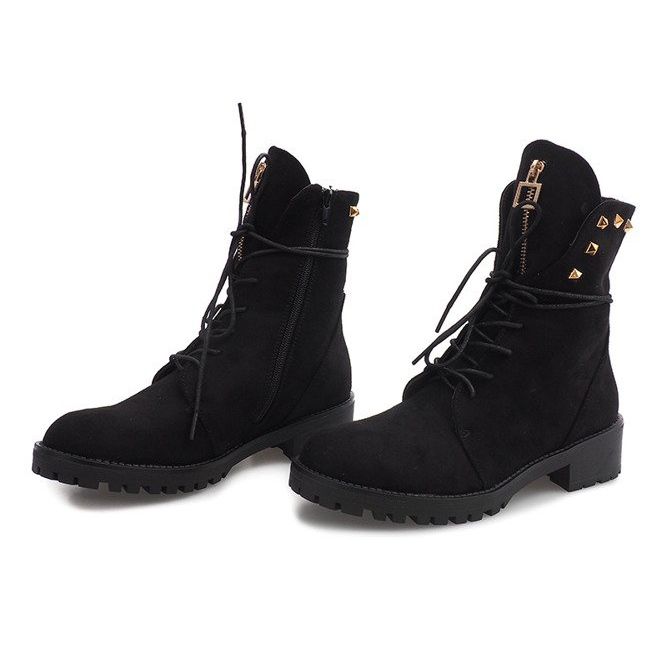 Suede Dekorerede Trappere H99-17 Sort 2