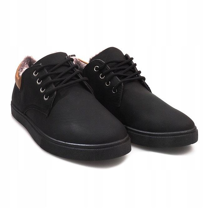 Varme sneakers med pels E655-1 sort 1