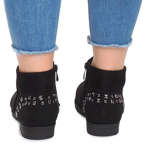 Ruskindstøvler med studs 30696 sort 2
