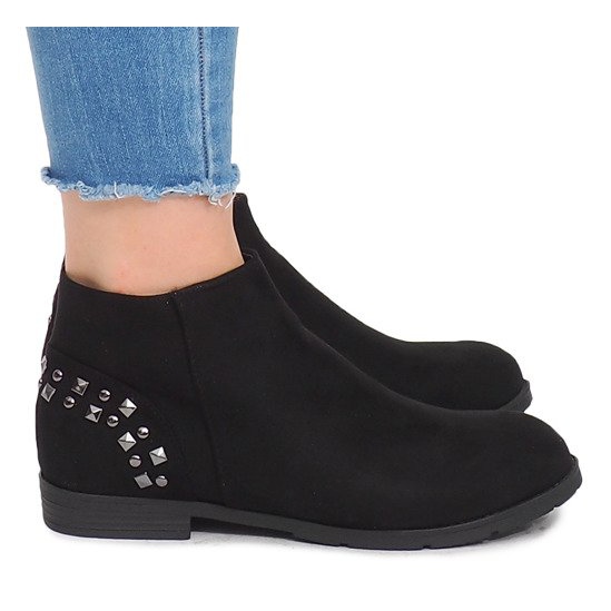 Ruskindstøvler med studs 30696 sort 1