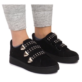 Sneakers med velcro med pailletter AB-3 sort 2