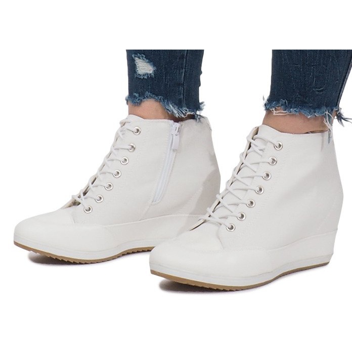 Hvide Wedge Sneakers Capucine -materiale 2