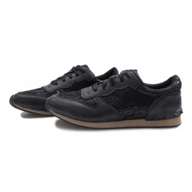 Sorte sneakers med blonder Lou 1