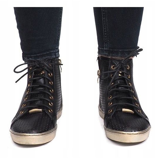 Sort openwork Maud sneakers 2