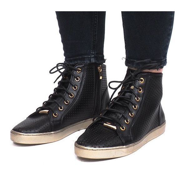 Sort openwork Maud sneakers 1