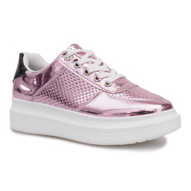 Adele Pink Lacquered Openwork Sneakers sort lyserød 1
