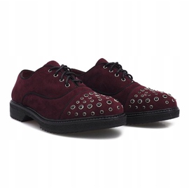 Maroon brogues med Raymonde studs rød 1