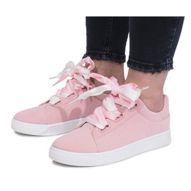 Lyserøde sneakers med Sabine sløjfer 1