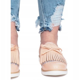 Lyserøde loafers med openwork og Pamole -frynser 1