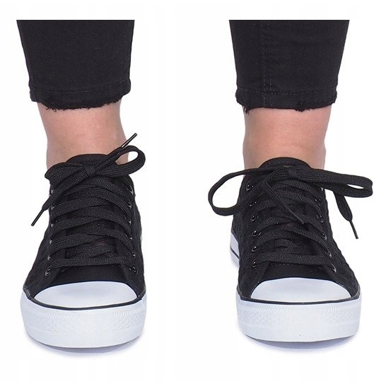 Black Impress openwork sneakers sort 1