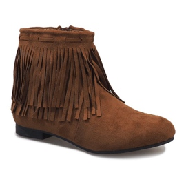 Kamelstøvler med frynser boho LM-656 brun 1