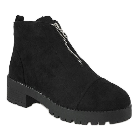 Kayla Shoes Sorte højhælede ankelstøvler med lynlås 2017-3 1