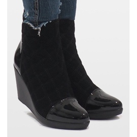 Elegante støvler på kile 1455 sort 2