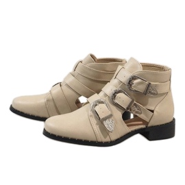 Beige ankelstøvler åbne 99-36 1