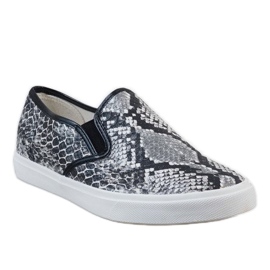 Mænds hvide slip-on-sneakers YDB-9 sort 1