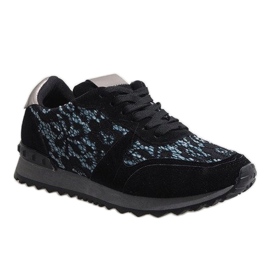 Sorte sneakers med G-100 blonder 1