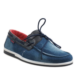 Elegante marineblå sko AB108-1 loafers 1