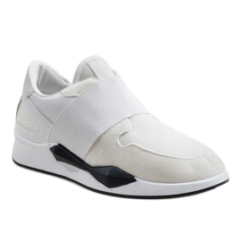 Hvide sneakers lavet af lycra R371 1